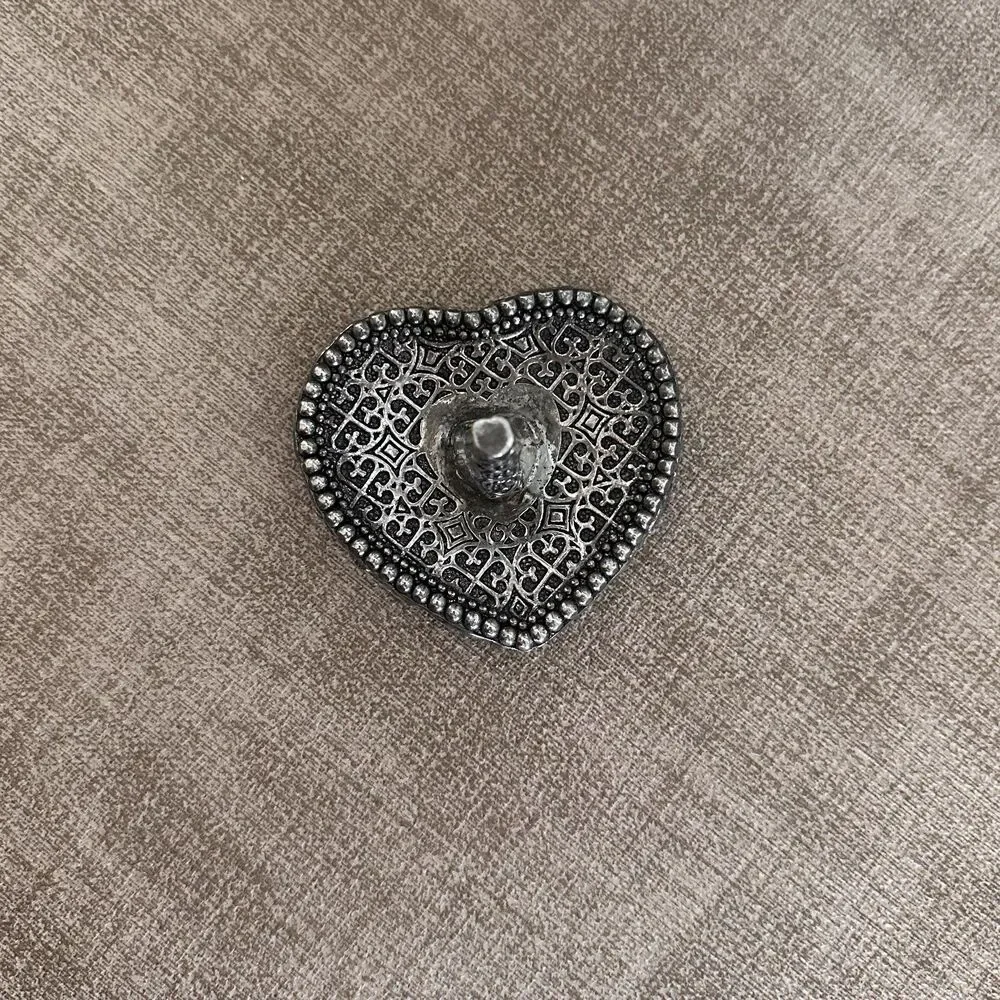 VTG International Silver Heart Ring Holder Silver Plated Ornate Jewelry Stand